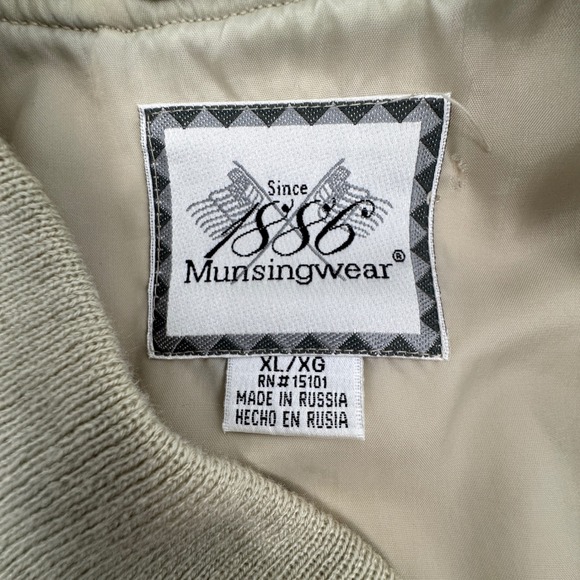 Vintage‎ Y2K Classic Harrington Munsingwear Mens Jacket Full Zip Button Up XL - Picture 9 of 15